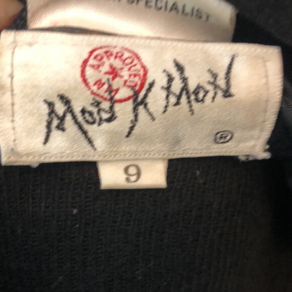 Vintage 90s black short leather suede moto style jacket women's size 9 - Picture 3 of 5